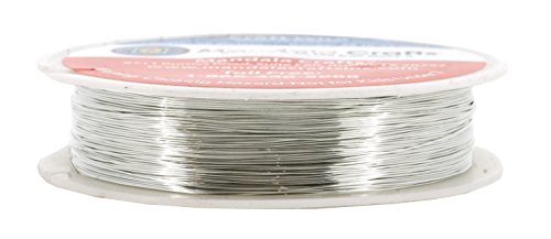 Mandala Crafts 18 20 22 24 26 28 Gauge Thick Solid Copper Wire for Beading Wrapping Jewelry Making (28 Gauge 50M, Silver)