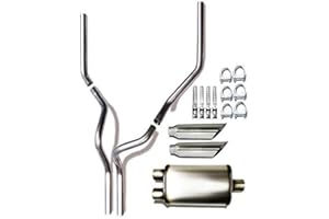 Colt Exhaust | Stainless Steel Performance 2.5 Dual Exhaust System Kit Compatible for Ford F150 F250 2009-2018 | Free Clamps and Hangers Included | Automotive Replacement Part