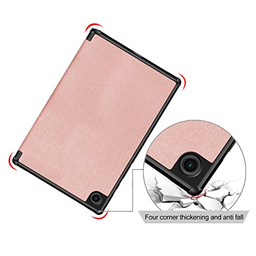 Dlahaby Case for Samsung Galaxy Tab A8 10.5 2021, Flip Smart Cover in PU Leather with Stand Case for Samsung Galaxy Tab A8 SM-X200 X205 X207 10.5 Inch Table,Rose Gold