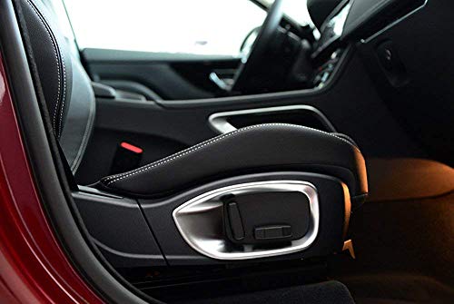 ABS Chrome Interior Accessory Car Sticker Seat Adjustment Cover Trim for Jaguar XE/F-Pace/XFL/XF X761 2016-2017 Matte Silver