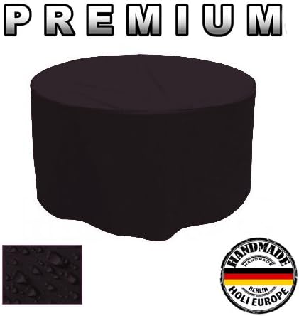 Holi Europe PREMIUM ROUND Garden table Outdoor furniture Casing Cover Protective case Covering Covering sheet Set (black, Ø 100cm x Höhe 75cm)