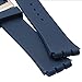GreenOlive Silver Plated Stainless Steel Buckle Waterproof Silicone Rubber Watch Strap Watch Band (17mm, Navy Blue)