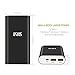 iKits Panasonic Battery Fast Charge Power Bank,10200mAh Aluminum 2 Port Smart Charge Dual port: 2.4A+2.4A with Smart IC Technology External Battery Pack for iPhone/iPad & Samsung and more Black