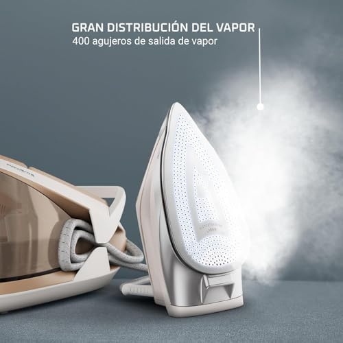 Turbosteam, Centro de planchado compacto, Vapor potente, Salida de vapor continua hasta 120g/min y golpe de vapor extrapotente de 350g/min, Suela MicroSteam 400 con acabado láser, VR8326F0
