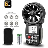 AOPUTTRIVER Digital Anemometer Handheld Wind Speed Meter,Wind Speed Gauges for Measuring Wind Speed,Temperature and Wind Chill with Backlight and Max/Min (AP-007) (007WM+Tripod)