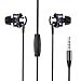 Cehensy Earphones, in-Ear Earbuds, Dual Dynamic Drivers, Noise Cancelling High Fidelity Stereo Bass Headphones with Mic and Remote for iPhone, iPod, iPad, Samsung and Other Android Phones etc