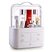 Sooyee Makeup Organizer, Modern Cosmetic Storage Holder with Handle, Make up Caddy Shelf Organization Display Boxes Case on Countertop, Waterproof, Dustproof (5 Drawers)