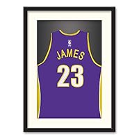 Athletes Jersey Theme Wall Art Black Framed Canvas Prints Home Decoration for Bedroom, Livingroom Ready to Hang - 23x31 inches