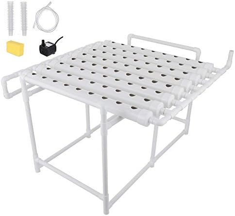 ShunLight Hydroponic Plant Pipe 72 Site 8 Pipe Hydroponic Grow Kit Pipe Home Balcony Garden Grow Kit with Nest Basket Water Pump and Sponge (72Site 8Pipe)