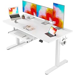 FEZIBO Standing Desk with Keyboard Tray, 63 × 24
