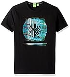 BOSS Green Men's Tee 3 Logo Print Crew T-Shirt, Black, L