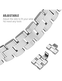 Baiteyou - Correa compatible con Apple Watch, 1.496 in, 1.575 in, iWatch Series 4, 3, 2, 1, 1.654 in, 1.732 in, para mujer, joyería, correa de metal, pulsera de repuesto con Bling Diamond X-Link, Plateado
