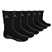 adidas Kids-Boy's/Girl's Cushioned Crew Socks (6-Pair), Black/Graphite/Phantom, 13-4