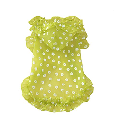 BBEART Pet Clothes, Sweet Floral Printing Rash Guards Hoodie Clothing Pet T-shirt Teddy Spring Summer Apparel Costume For Small Dog Cat Puppy