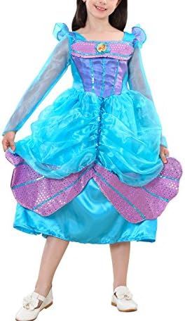 FS Girl's Blue Dress Mermaid Princess Costume Halloween Fancy Party Dress Up