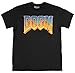 Doom Video Game Gradient Logo Men's Black T-Shirt (Large)