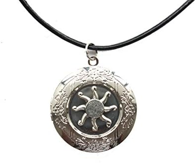 Antique Silver Luck Sun Locket Necklace Victorian Jewelry Gift Vintage Style Can Open