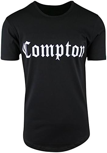 Black Compton Elong Round Hemline Crew Neck Drop Tail Shirt 3XL