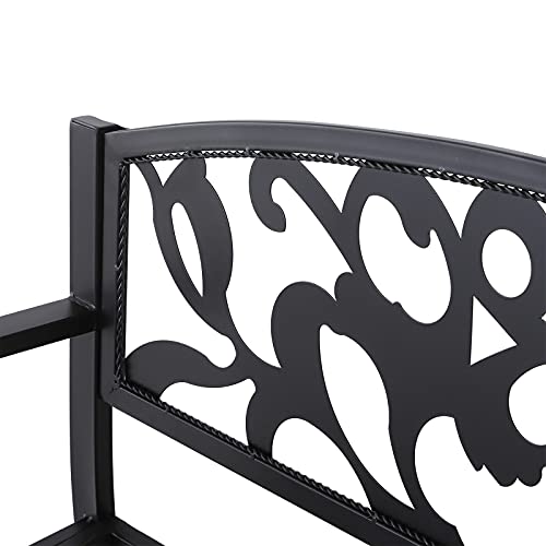 GXK 2er-Gartenbank Sitzbank Gartensitzmöbel Metall Bank mit Armlehne rostfrei – Bild 3