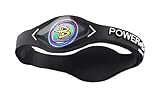 Power Balance Silicone Wristband Bracelet LARGE (Black with White Letters)
