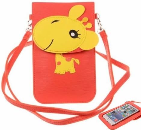 Phone Pouch With Built-in touch Screen Protector + CB Styles Pen (YELLOW GIRAFFE / GIRL)