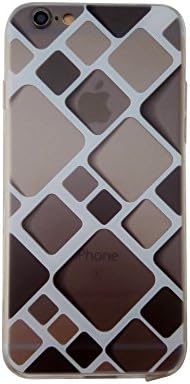 iPhone 6, iPhone 6s [4.7 inch], Slim Squares Geometric iPhone Case, Flexible Soft TPU (Gray)