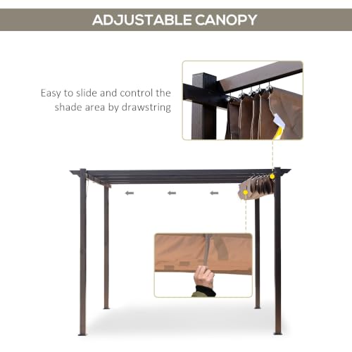 Outsunny 10x10 Aluminum Pergola with Retractable Canopy Review: Adjustable Patio Shade image 18