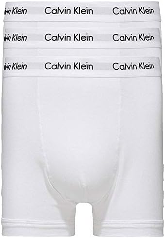 Calvin Klein Herren 3er Pack Boxershorts Trunks Unterwäsche, Weiß (White), L