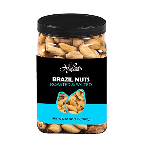 Brazil Nuts Roasted Salted 32 oz (2 Pounds) Reusable Container