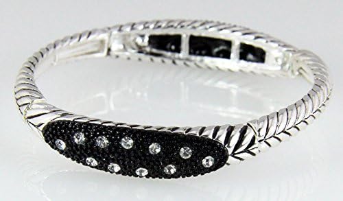 4031093_Designer_Inspired_Fashion_Stretch_Bracelet_Rope_Style_Black_&_Polishe...
