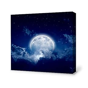 Canvas Wall Art for Living Room,Bedroom Home Artwork Paintings Charming Moon Ready to Hang - 12x12 inches