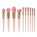 Makeup Brushes, ITME Premium Professional Makeup Brush Set,10PCS Synthetic Makeup Brushes For Foundation Blending Blush Powder Blush Concealers Eye Shadows Brushes (Pink Gold)