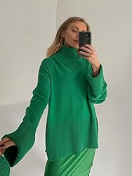 Women's Oversized Turtleneck Sweater Long Sleeve