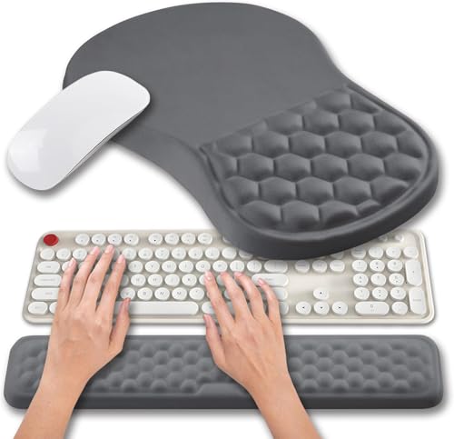 hokafenle Ergonomic Mouse Pad and Keyboard Wrist Rest Set