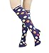 Blue Beat Moderate (15-20 mmHg) Graduated Polka Dot Women Compression Socks for Running Travel Pregnancy Standing Sitting