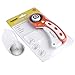 BONROB 45mm Rotary Cutter Set, with 1 Pcs Replacement Blade and 12x18inch Double Sided Professional Rotary Mat, for Crafting Sewing Quilting