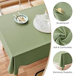 AUSSPVOCT Textured Tablecloth Rectangle 52x70 Water