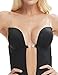 Shymay Women Backless Shapewear Bodysuit Plunge Backless Body Shaper Bra Seamless Thong Low Back Shapewear for Backless Dress (Black, 34B/C)
