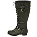 Twisted Women's Trooper Knee-High Extended Calf Faux Leather Military Boot