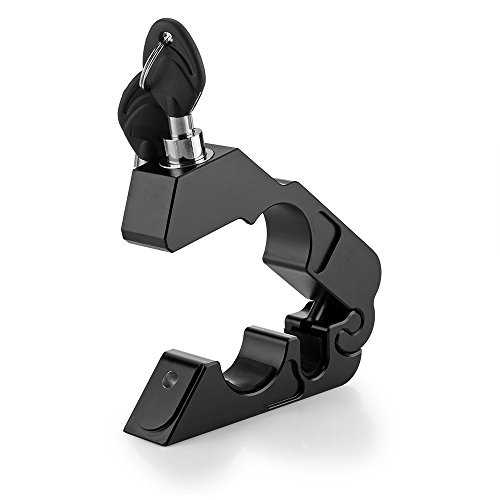 ALLOMN Motorcycle Grip Lock Security Throttle / Brake / Handlebar Locks One Push to Lock for Bike Scooter Moped ATV, Black