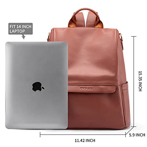 Oyifan Backpack Purse for Women Leather Large Fashion Travel Backpack Ladies Anti-theft Designer Shoulder bags with Tassel Brown