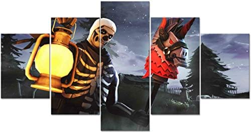 Jackethings 5 Piece Video Game The Skeleton Man Canvas Poster Unframed for Game Theme Hotel Club Canvas Art Decor