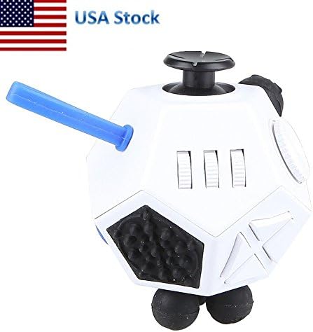 Parit 12-Side Magic Fidget Dodecagon Cube Toy Anti-anxiety Adult Stress Relief Focus Kids Toy Gifts (White)