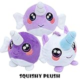 AOLIGE Jumbo Unicorn Plush Squishy Toys Set 5.11“ Kawaii Slow Rising Cream Scented Narwhal Squishies
