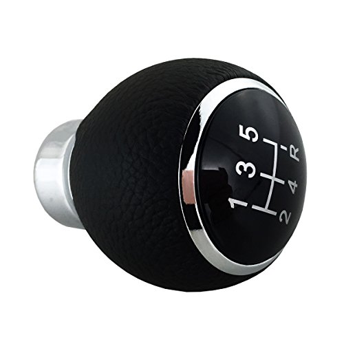 Abfer 5 Speed Shift Knob Leather Gear Shifting Stick Car Handle Shifter Knobs Transmission for Most Manual Vehicles