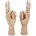 Wooden Sectioned Flexible Posable Articulating Hand 2 Pack Both Left Right Realistic Wood Mannequin Manikin Hand Drawing Sketch DIY Craft Painting Student School Art Supplies Accessories 9.84 Inches
