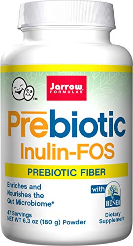 Jarrow Formulas Inulin FOS, Promotes Probiotic Bacteria Growth, 6.3 oz (180 g) powder (Pack of 4)
