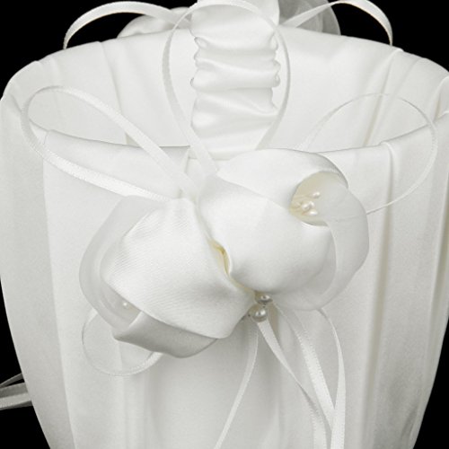 YaptheS Bud Decorated Wedding Flower Girl Basket Ivory - Thumbnail 5