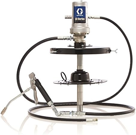 Graco 24J030 LD Series Air-Powered 50:1 Portable Grease Pump, Package for 30 lb. Drum Includes 6' Hose Kit, Follower Plate, Drum Cover, Grease Valve and Z-Swivel