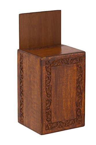 Enshrined Memorials Cremation Urn for Funeral by Hephaestus Series Large Human Adult Handcrafted Solid Wood Quality Affordable Ashes in Velvet Bag Engraving Design